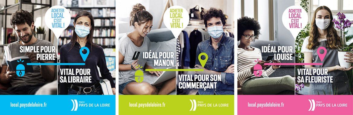 3 affiches de la campagne Acheter local c'est vital