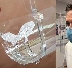 visière anti covid-19 fabriquée avec une imprimante 3D et une machine à découpe laser