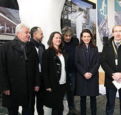 Pose de la première pierre le 6 décembre 2017, en présence de l'architecte Rudy Ricciotti. © Région Pays de la Loire - Ouest Médias