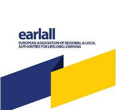 logo jaune et bleu du réseau EARLALL collectivités régionales et locales européennes pour la formation tout au long de la vie